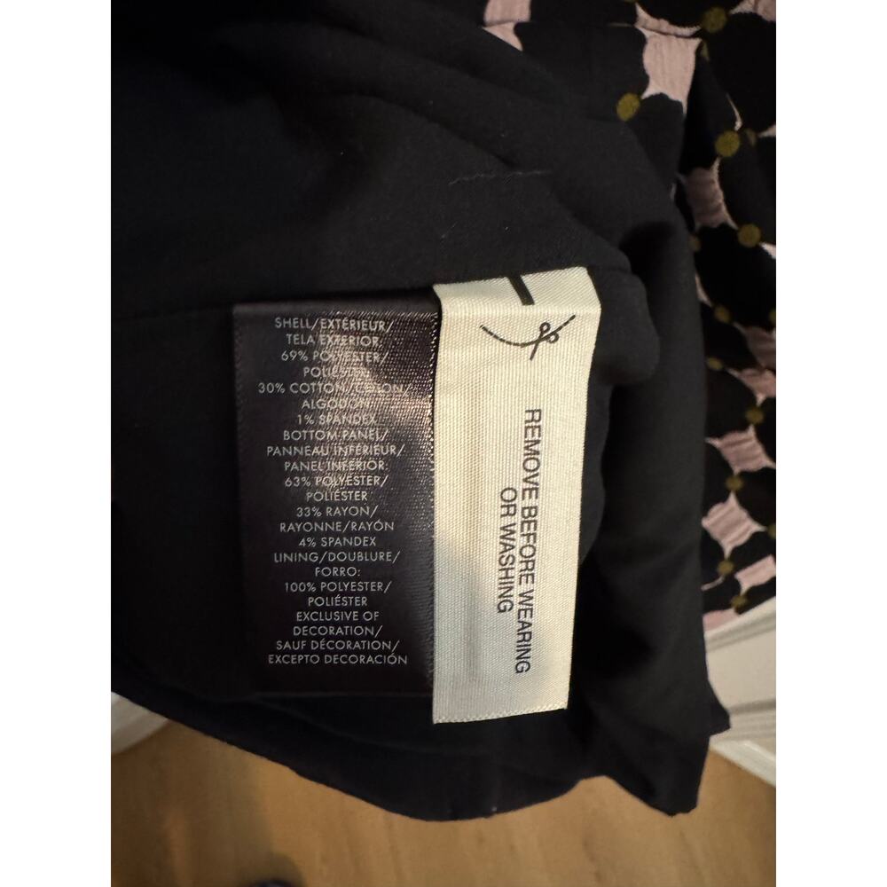 Ann Taylor New Black Pink Geometric Sleeveless Dress Lined Size 0 Petite - Picture 4 of 5